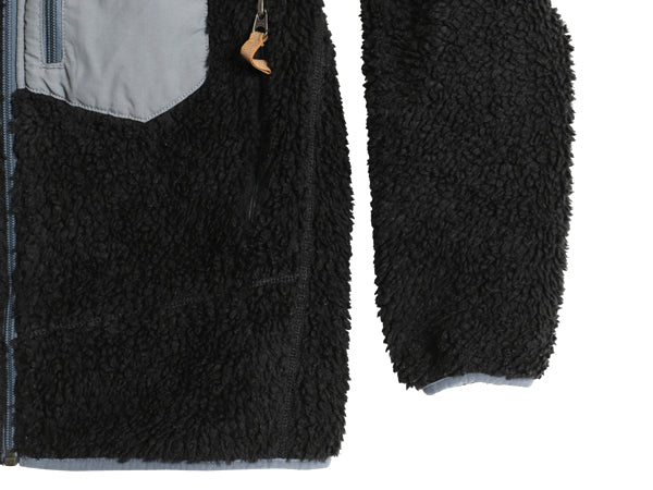 パタゴニア レトロX ジャケット キッズ L 150cm 程/ 22年製 フルジップ パイル フリース ボア ハイネック ジャンパー ツートン ブラック 灰