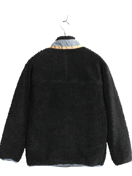 パタゴニア レトロX ジャケット キッズ L 150cm 程/ 22年製 フルジップ パイル フリース ボア ハイネック ジャンパー ツートン ブラック 灰