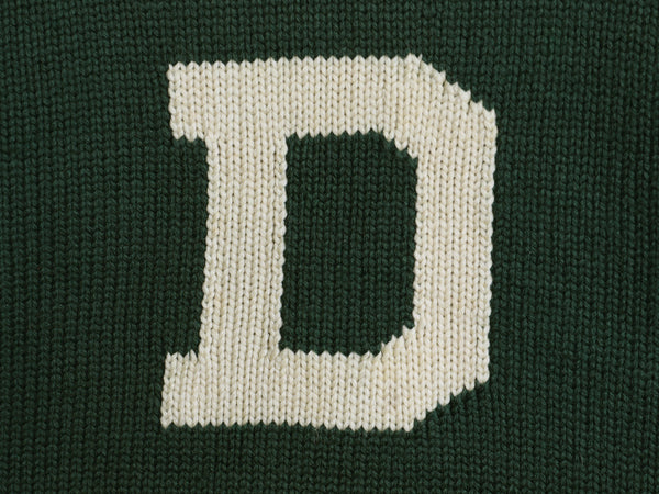 30s ★ ダートマス レタード ニット セーター メンズ M / 古着 ヴィンテージ アワード ヘビーウェイト ウール ローゲージ ボートネック 緑