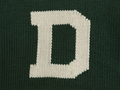 30s ★ ダートマス レタード ニット セーター メンズ M / 古着 ヴィンテージ アワード ヘビーウェイト ウール ローゲージ ボートネック 緑