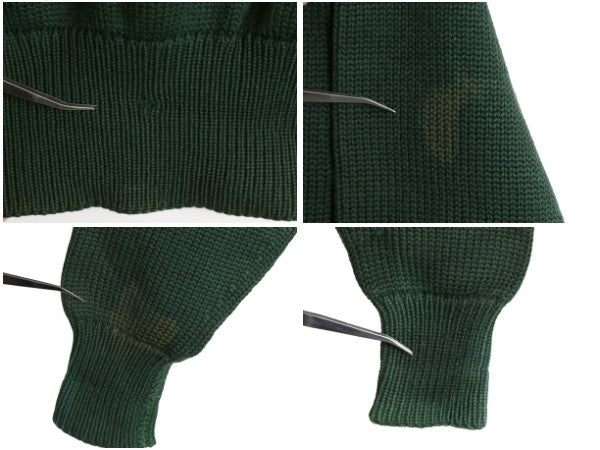 30s ★ ダートマス レタード ニット セーター メンズ M / 古着 ヴィンテージ アワード ヘビーウェイト ウール ローゲージ ボートネック 緑