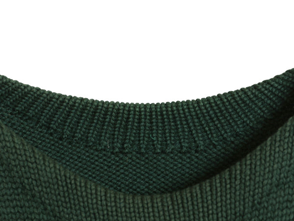 30s ★ ダートマス レタード ニット セーター メンズ M / 古着 ヴィンテージ アワード ヘビーウェイト ウール ローゲージ ボートネック 緑