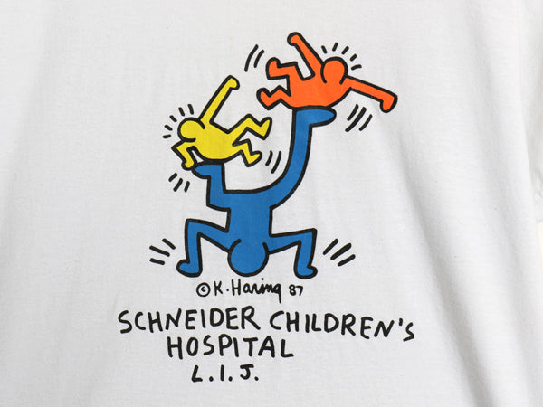 90s ★ キースヘリング イラスト プリント Tシャツ メンズ レディース S / オールド ヴィンテージ オフィシャル 当時物 ポップ アート 白