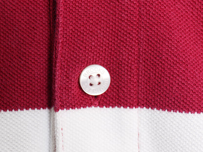 ブルックスブラザーズ 鹿の子 半袖 ポロシャツ メンズ S / SLIM FIT ワンポイント ロゴ 刺繍 カットソー コットン ボーダー トリコカラー