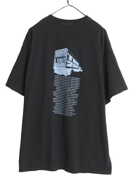 00s ブルーススプリングスティーン ツアー イラスト プリント Tシャツ メンズ 2XL / オールド 両面 オフィシャル ロック 大きいサイズ 黒