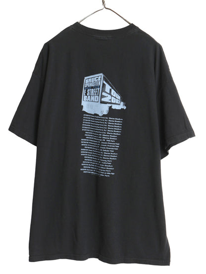 00s ブルーススプリングスティーン ツアー イラスト プリント Tシャツ メンズ 2XL / オールド 両面 オフィシャル ロック 大きいサイズ 黒