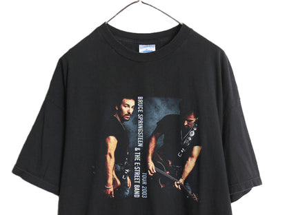 00s ブルーススプリングスティーン ツアー イラスト プリント Tシャツ メンズ 2XL / オールド 両面 オフィシャル ロック 大きいサイズ 黒