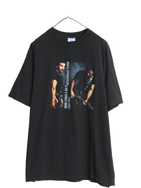 00s ブルーススプリングスティーン ツアー イラスト プリント Tシャツ メンズ 2XL / オールド 両面 オフィシャル ロック 大きいサイズ 黒