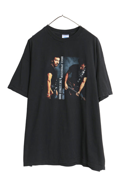 00s ブルーススプリングスティーン ツアー イラスト プリント Tシャツ メンズ 2XL / オールド 両面 オフィシャル ロック 大きいサイズ 黒