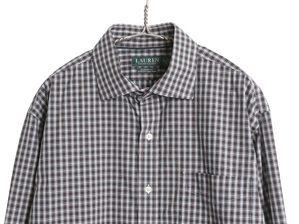 ローレン ラルフローレン チェック 長袖 シャツ メンズ XL ポロ CLASSIC FIT ノーアイロン ストレッチ コットン 大きいサイズ マルチカラー