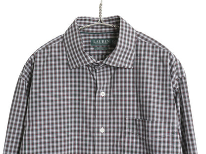 ローレン ラルフローレン チェック 長袖 シャツ メンズ XL ポロ CLASSIC FIT ノーアイロン ストレッチ コットン 大きいサイズ マルチカラー