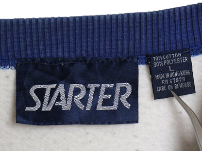 90s スターター 総柄 カレッジ プリント スウェット メンズ L オールド トレーナー 裏起毛 バスケ UCLA キャラクター 刺繍 ヘビーウェイト