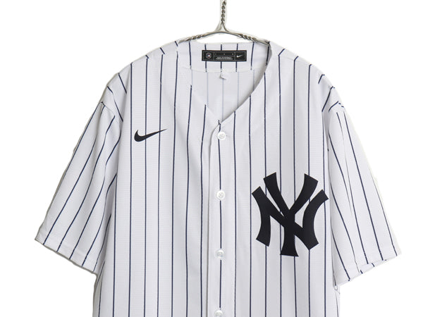 ヤンキース ベースボール シャツ メンズ L / MLB オフィシャル ナイキ スウッシュ 大リーグ ユニフォーム ゲームシャツ 半袖シャツ 重ね着