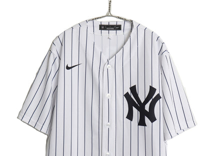 ヤンキース ベースボール シャツ メンズ L / MLB オフィシャル ナイキ スウッシュ 大リーグ ユニフォーム ゲームシャツ 半袖シャツ 重ね着
