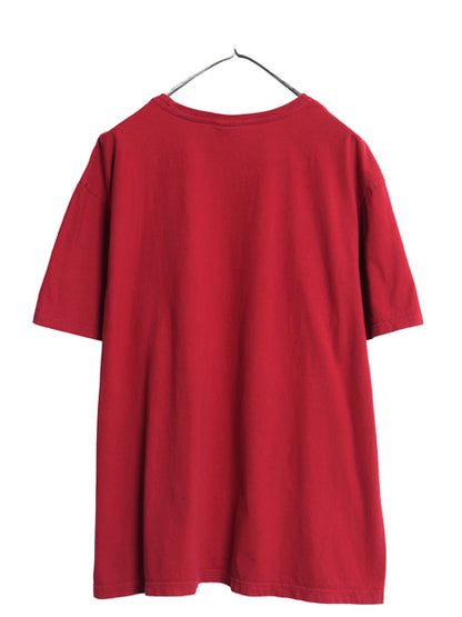 90s ポロ ラルフローレン 半袖 Tシャツ メンズ L 古着 オールド コットン ワンポイント カットソー シンプル トップス クルーネック レッド