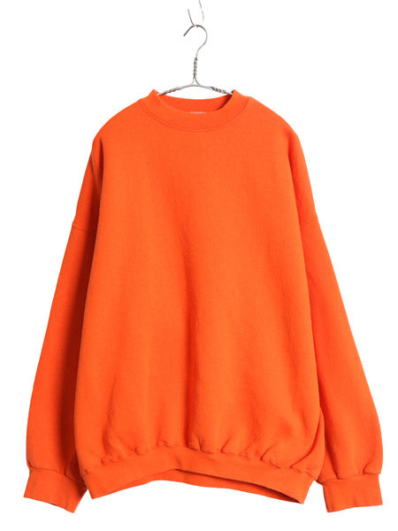 90s USA製 タルテックス 無地 スウェット メンズ レディース XXL / オールド トレーナー 裏起毛 ブランク ソリッド オレンジ 大きいサイズ
