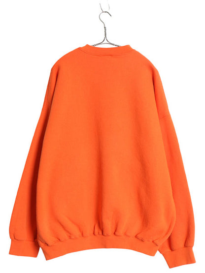90s USA製 タルテックス 無地 スウェット メンズ レディース XXL / オールド トレーナー 裏起毛 ブランク ソリッド オレンジ 大きいサイズ