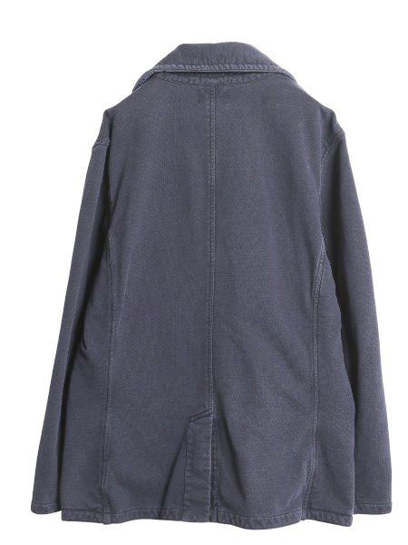 ラグビー ラルフローレン スウェット Pコート メンズ L 古着 ポロ ミリタリー USN ヴィンテージ ネイビー タイプ 8ボタン ハーフ コート 紺