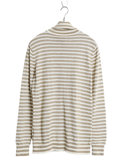 00s ローレン ラルフローレン タートルネック ラメ ボーダー ニット トップス レディース L オールド ストレッチ コットン 薄手 カットソー