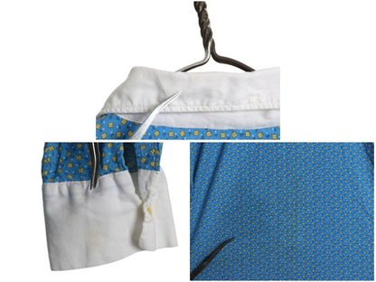 60s 70s ★ タウンクラフト 総柄 クレリック シャツ メンズ M / 古着 ヴィンテージ ぺニーズ コットン 長袖シャツ ポケット付き ボックス