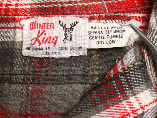 60s ★ Winter King チェック フランネル シャツ メンズ S 程/ ヴィンテージ 100% コットン ネルシャツ 長袖シャツ マルチカラー シンプル