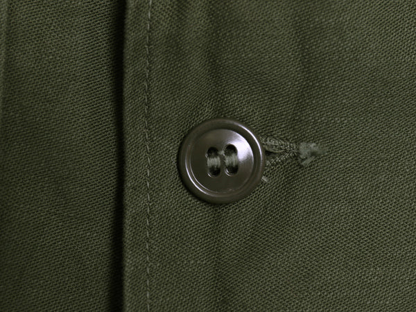 60s 米軍実物 US ARMY コットン サテン ユーティリティ シャツ M ヴィンテージ 61年製 1st 後期 筒袖 ミリタリー OG107 ワッペン付き 軍物