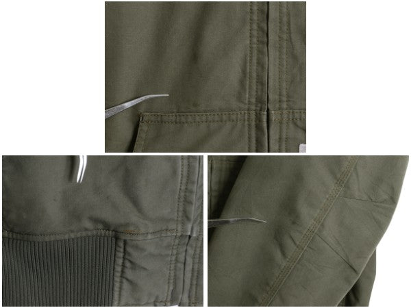 US企画 カーハート クイック ダック アクティブ ジャケット メンズ M フード パーカー 中綿 ナイロン キルティング ライナー フルジップ 緑