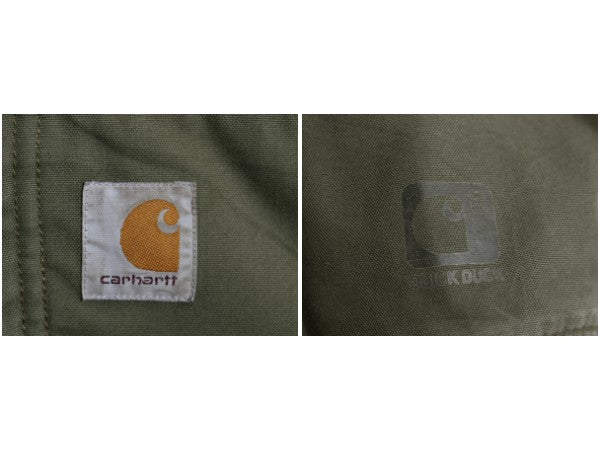 US企画 カーハート クイック ダック アクティブ ジャケット メンズ M フード パーカー 中綿 ナイロン キルティング ライナー フルジップ 緑