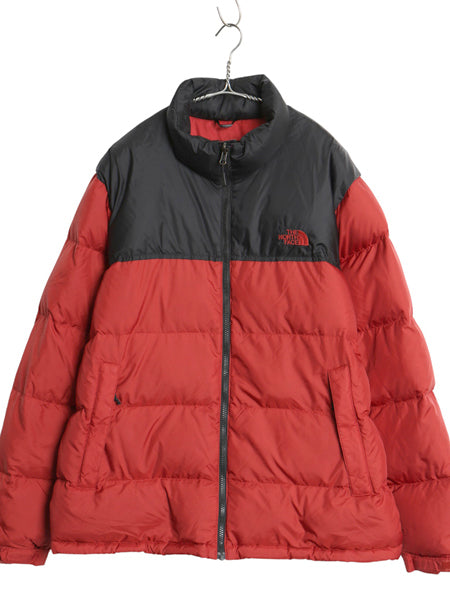 ノースフェイス ヌプシ ダウン ジャケット メンズ XL 古着 アウトドア 700フィル フルジップ ハイネック ジャンパー ツートン 大きいサイズ