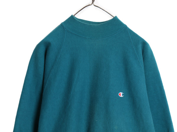 90s USA製 ★ チャンピオン リバースウィーブ モックネック スウェット メンズ XL / 古着 オールド トレーナー 裏起毛 目付き ポケット付き