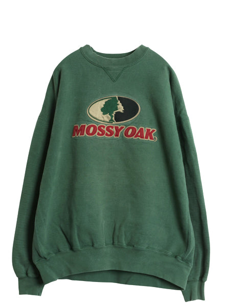 90s USA製 モッシ― オーク ロゴ 刺繍 スウェット メンズ XXL オールド トレーナー クルーネック 前V 大きいサイズ 裏起毛 ヘビーウェイト