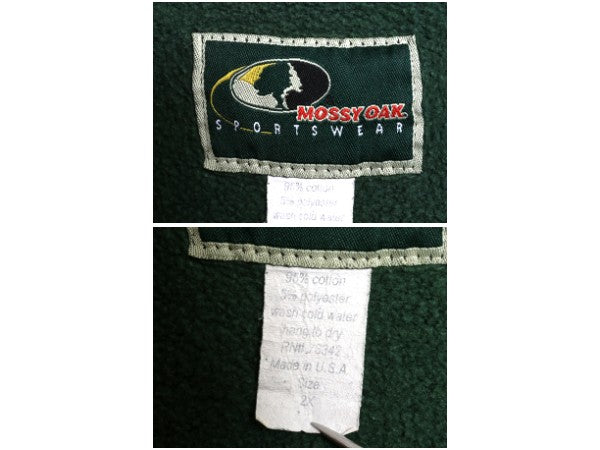90s USA製 モッシ― オーク ロゴ 刺繍 スウェット メンズ XXL オールド トレーナー クルーネック 前V 大きいサイズ 裏起毛 ヘビーウェイト