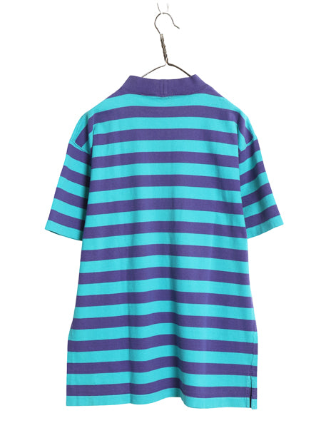 80s ウールリッチ モックネック ボーダー 半袖 Tシャツ メンズ M / ヴィンテージ ヘビーウェイト コットン ラガーシャツ シングルステッチ