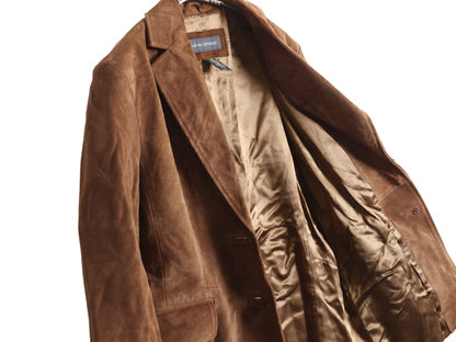 00s バナナリパブリック 本革 スウェード レザー テーラード ジャケット レディース S 程/ オールド 革ジャン ブレザー ブルゾン きれいめ