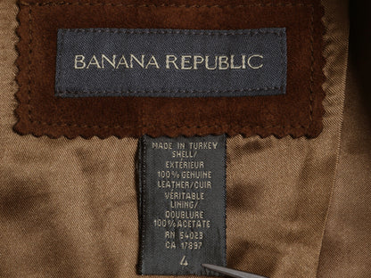 00s バナナリパブリック 本革 スウェード レザー テーラード ジャケット レディース S 程/ オールド 革ジャン ブレザー ブルゾン きれいめ