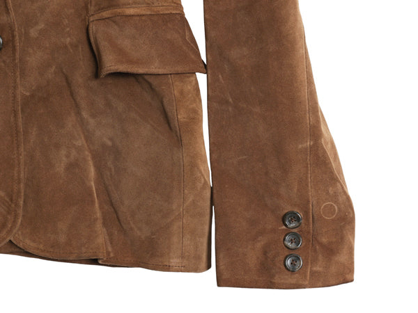 00s バナナリパブリック 本革 スウェード レザー テーラード ジャケット レディース S 程/ オールド 革ジャン ブレザー ブルゾン きれいめ