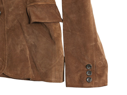 00s バナナリパブリック 本革 スウェード レザー テーラード ジャケット レディース S 程/ オールド 革ジャン ブレザー ブルゾン きれいめ