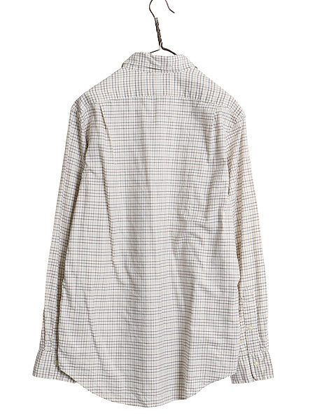 ポロ ラルフローレン チェック 長袖 シャツ メンズ M / コットン 長袖シャツ ワンポイント ワイシャツ カジュアル シンプル きれいめ 薄手