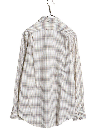ポロ ラルフローレン チェック 長袖 シャツ メンズ M / コットン 長袖シャツ ワンポイント ワイシャツ カジュアル シンプル きれいめ 薄手