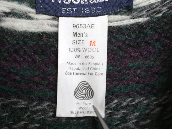 80s ウールリッチ ノルディック ニット セーター メンズ M / 旧タグ ヴィンテージ ウール バーズアイ 丸ヨーク 求心柄 総柄 マルチカラー