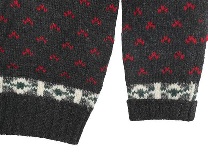 80s ウールリッチ ノルディック ニット セーター メンズ M / 旧タグ ヴィンテージ ウール バーズアイ 丸ヨーク 求心柄 総柄 マルチカラー