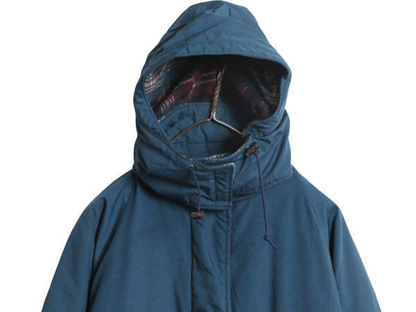 80s USA製 ウールリッチ ロング マウンテンパーカー ジャケット レディース L / ヴィンテージ コート 中綿 ウール ライナー付き マンパ 紺