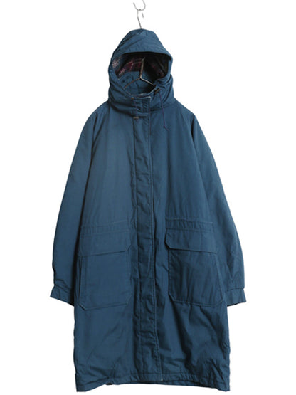 80s USA製 ウールリッチ ロング マウンテンパーカー ジャケット レディース L / ヴィンテージ コート 中綿 ウール ライナー付き マンパ 紺