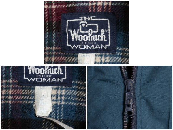 80s USA製 ウールリッチ ロング マウンテンパーカー ジャケット レディース L / ヴィンテージ コート 中綿 ウール ライナー付き マンパ 紺