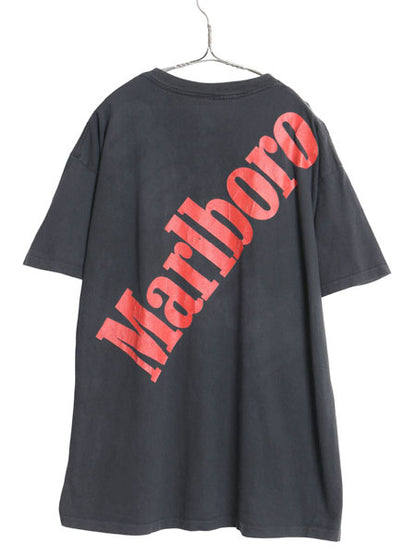 90s USA製 マルボロ 両面 プリント ポケット付き Tシャツ メンズ XL / オールド 当時物 企業 ポケT タバコ ヘビーウェイト 大きいサイズ 黒