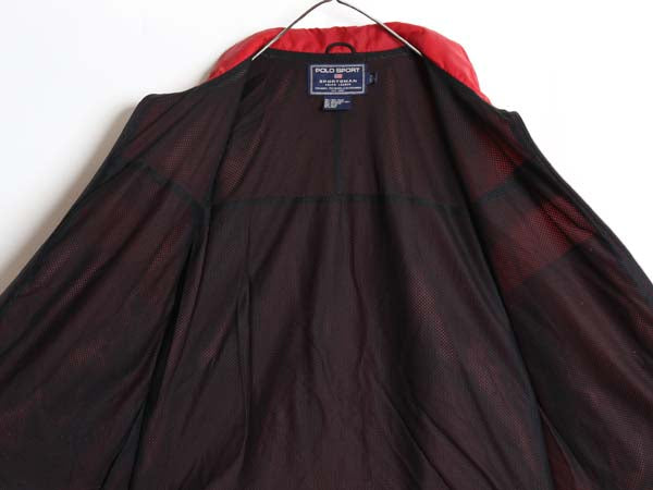90s ポロスポーツ ラルフローレン ナイロン ジャケット メンズ XL オールド ポロ SPORTSMAN フルジップ ハイネック メッシュ ライナー付き