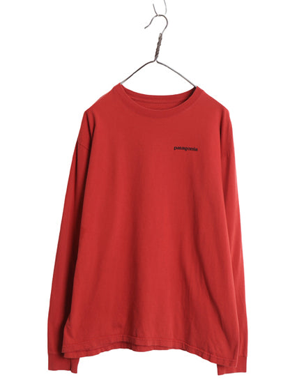 パタゴニア 両面 プリント 長袖 Tシャツ メンズ L 古着 アウトドア ロンT P6 ボックスロゴ オーガニック コットン カットソー クルーネック
