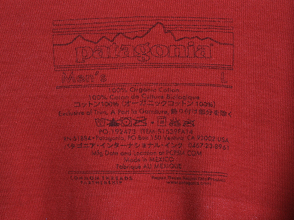 パタゴニア 両面 プリント 長袖 Tシャツ メンズ L 古着 アウトドア ロンT P6 ボックスロゴ オーガニック コットン カットソー クルーネック