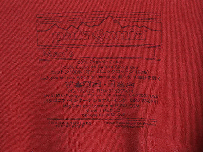 パタゴニア 両面 プリント 長袖 Tシャツ メンズ L 古着 アウトドア ロンT P6 ボックスロゴ オーガニック コットン カットソー クルーネック