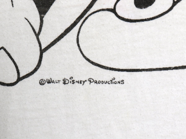 70s USA製 ミッキー 染込み プリント リンガー Tシャツ メンズ レディース L 小さめ S 程 ヴィンテージ キャラクター ディズニー イラスト